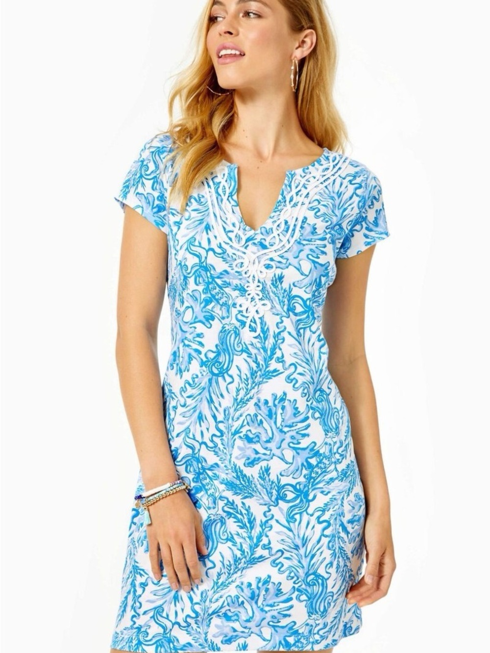 Lilly Pulitzer Blue & White Printed Tunic Dress